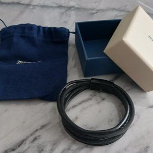 Multi strand leather bracelet with miansai pouch